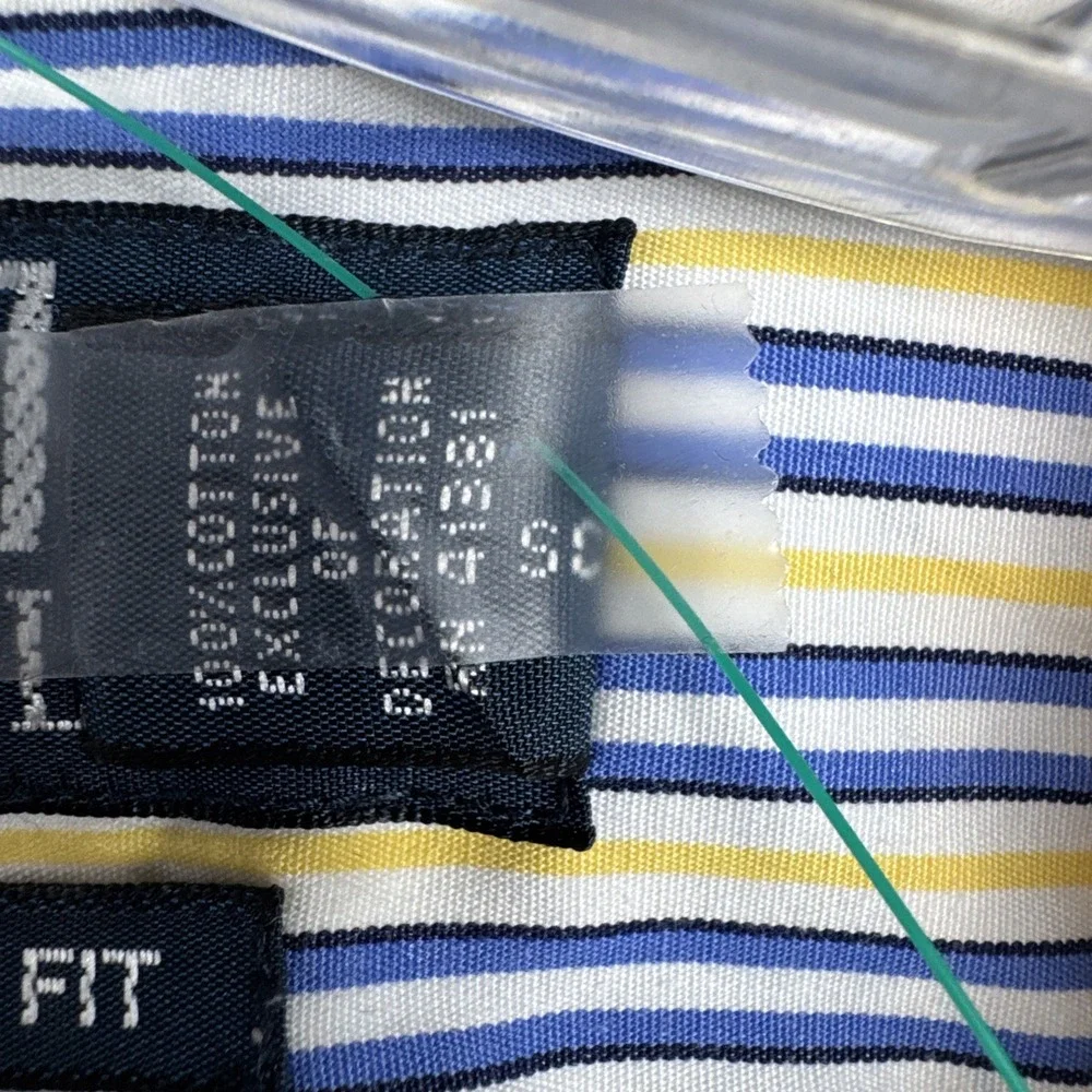 Polo Ralph Lauren Classic Fit Dress Shirt Mens XL Blue White Yellow‎ Stripe